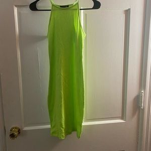 Sexy neon green bodycon dress